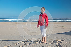 Smiling beach granny photo