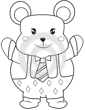 Smiling bear coloring page