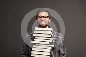 Handsome student with books