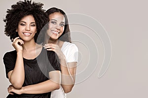 Smiling beautiful african american girls.