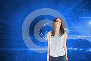 Smiling beautiful brunette posing