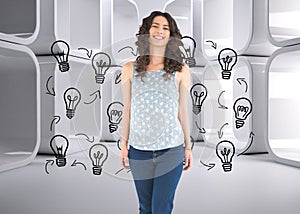 Smiling beautiful brunette posing