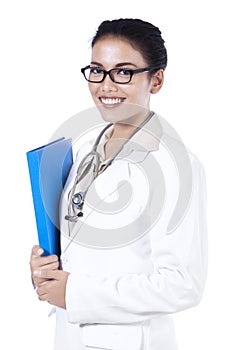 Smiling beautiful female doctor