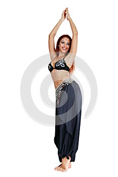 Smiling belly-dancer