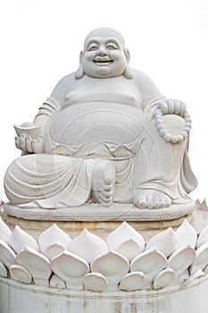 Smiling Big Buddha Statue isolated