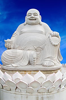 Smiling Big Buddha Statue isolated