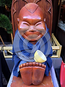 Smiling Billiken statue in Osaka