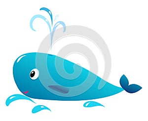 Smiling blue whale