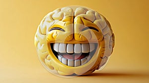 Smiling brain emoji