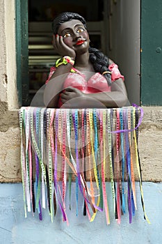 Smiling Brazilian Woman Figurine Salvador Bahia photo