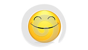 Smiling bright emoticon vector concept illustration of smiling emoji icon for chat, messengers and networks