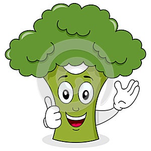 Smiling Broccoli Cute Cartoon Character