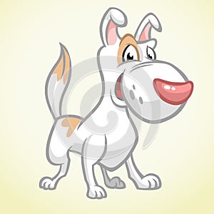Smiling brown bull terrier dog. Vector dog