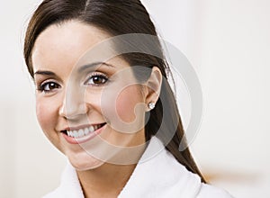 Smiling brunette woman