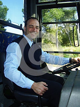 Smiling Bus Driver