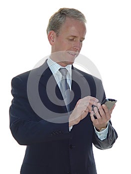 Smiling business man with PDA