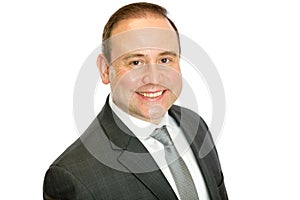 Smiling business man portrait with copy space