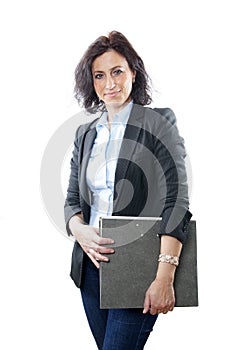 Business woman holding folder