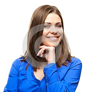 Smiling business woman isolated portrait