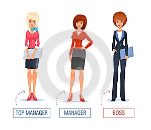 Smiling business woman vector Illustration of