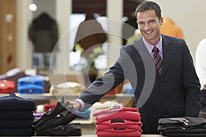 Smiling Businessman At Clothes Store