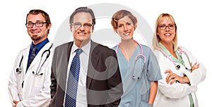 Smiling Businessman with Doctors and Nurses