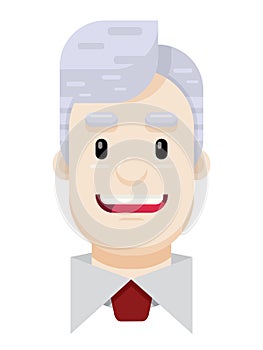 Smiling Businessman Flat Vector Illustration Icon