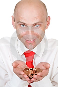 Smiling businessman with money