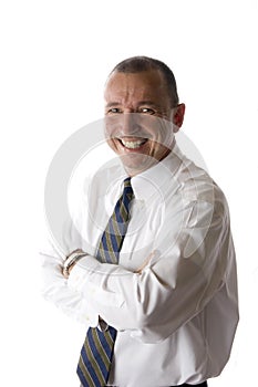 Smiling businessman or teacher