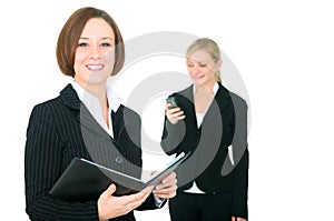 Smiling Businesswoman Holding Agenda