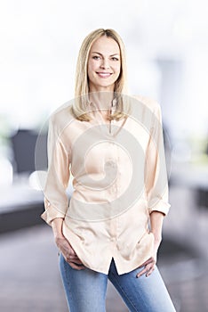 Smiling businesswoman portrait