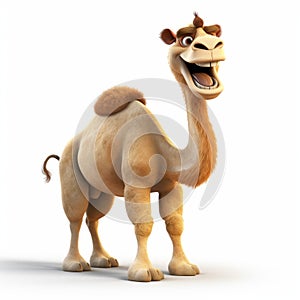 Smiling Camel Cartoon In Daz3d Style - High Resolution 3d Pixar Camel