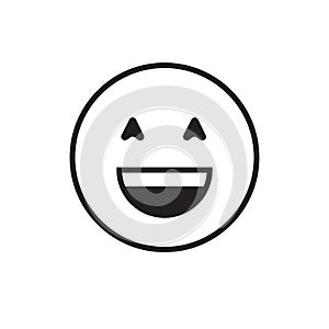Smiling Cartoon Face Positive People Emotion Icon
