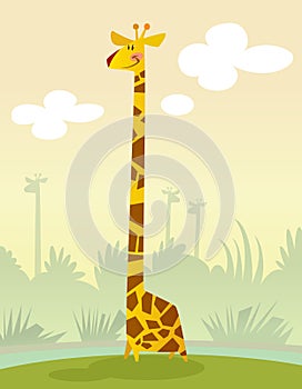 Smiling cartoon giraffe
