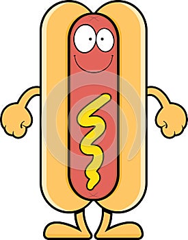 Smiling Cartoon Hot Dog