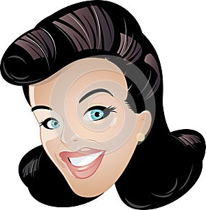 Smiling cartoon woman