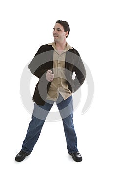 Smiling casual man in jeans