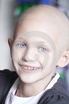 Smiling child with cancer