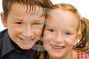 Smiling children closeup