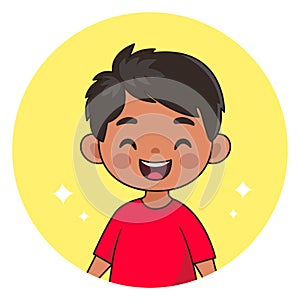 Smiling Chinese boy. Happy child. Avatar for social networks. Vector illustration