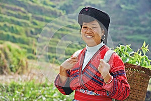 Smiling chinese minority woman Yao