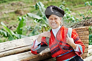 Smiling chinese minority woman Yao