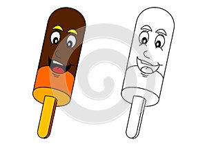 Smiling colored lolly as a coloring for little kids