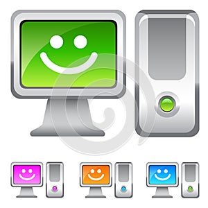 Smiling computer illustrations