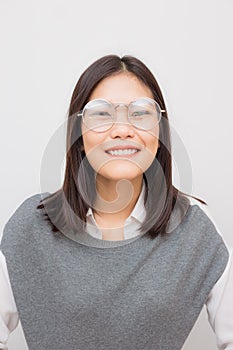 Smiling confidence fashion asian women glasses eye wear