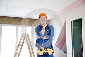 Smiling construction worker portrait