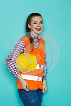 Smiling Construction Worker Woman Posing