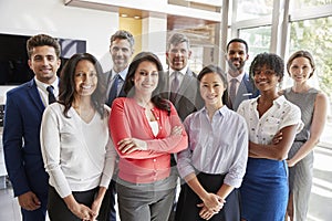 Smiling corporate business team, group portrait photo