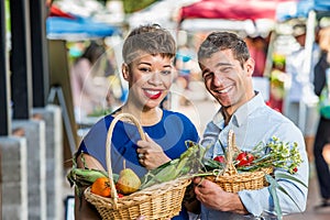 Smiling Couple at Farmers Market