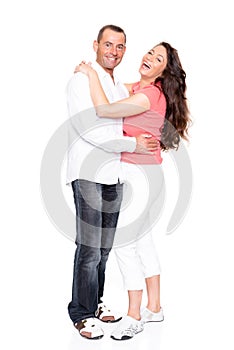 Smiling couple in studio